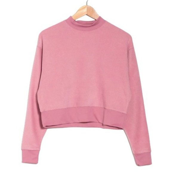 NWT ABOUND Mock Neck Fleece Pullover in Pink Bloom - Large - Picture 2 of 3